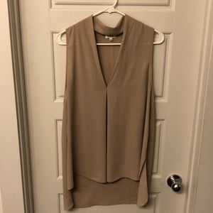 Wilfred Crepe Silk Tunic Light Tan Small